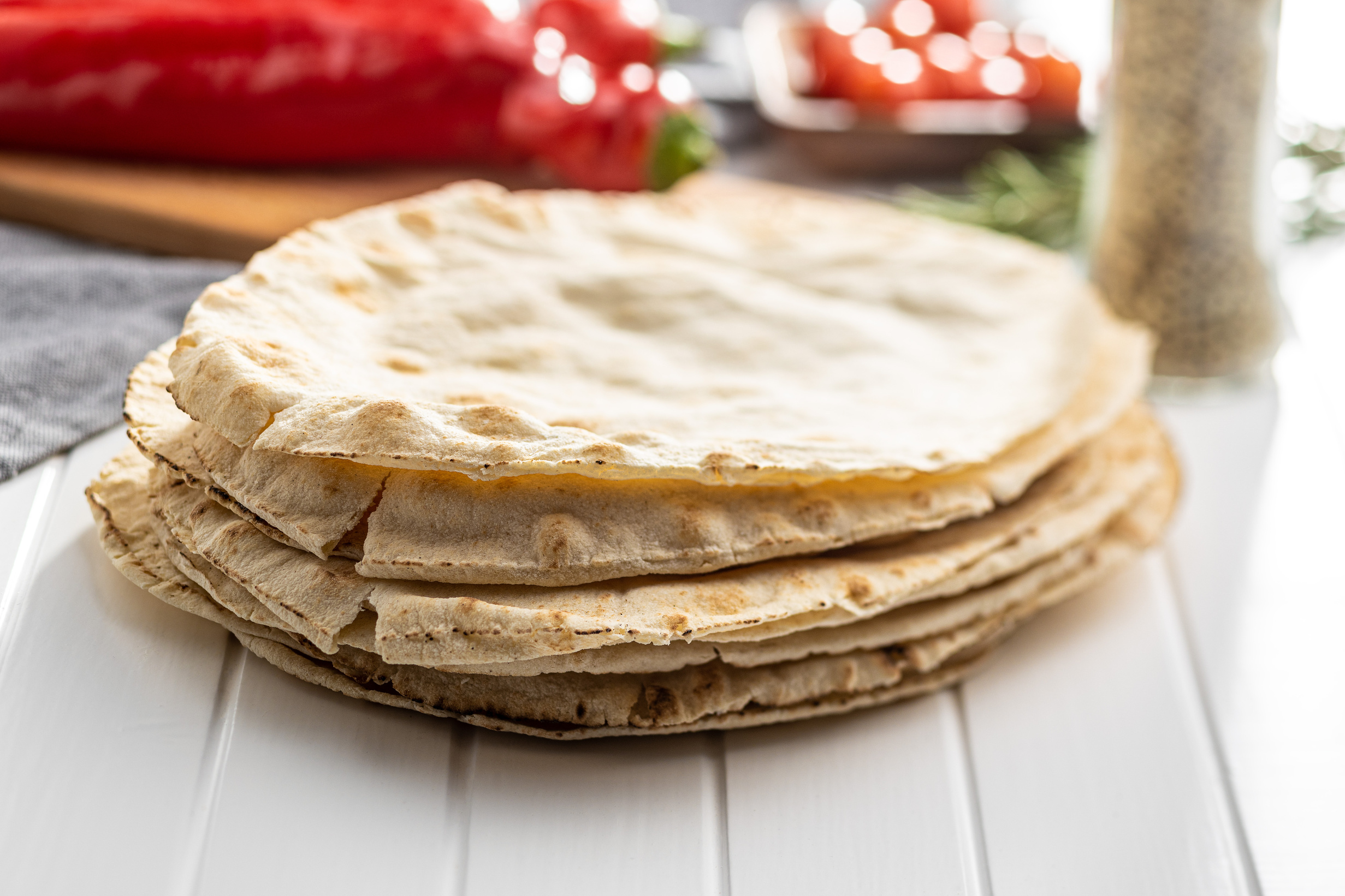 Arabic Bread. Flat Pita Bread.